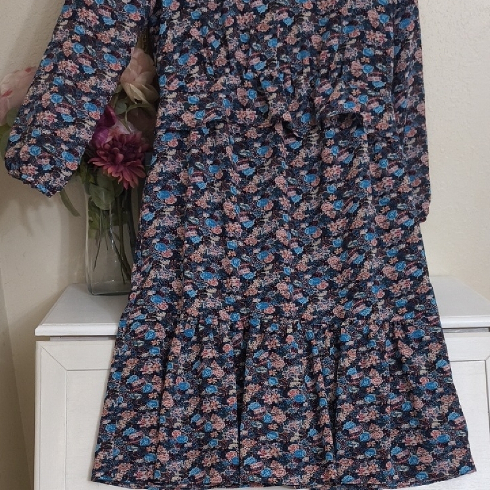 J. Crew Multicolor Floral Long Sleeve Dress - Picture 9 of 14